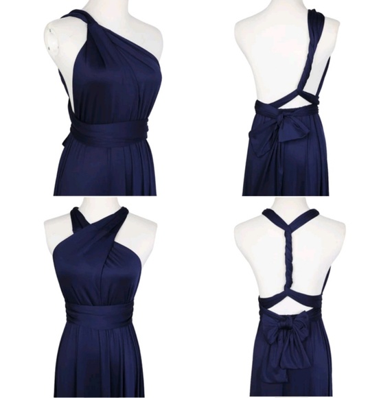 Bridesmaid Multi-Way Strap Wrap Maxi Dress - Picture 4 of 5